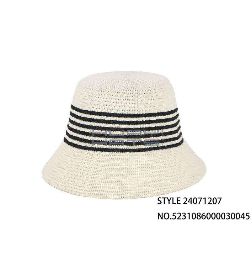 Fashion Women White Knitted Bucket Hat Wholesale