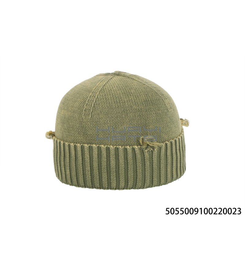 Olive Green Vintage Knitted Beanie