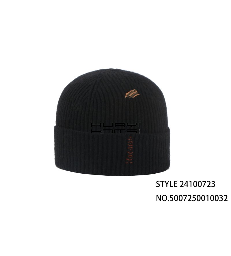 Black Knitted Beanie Hat