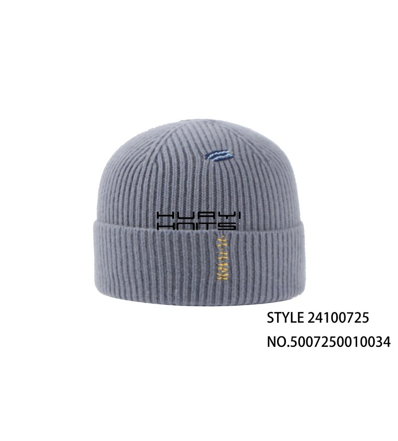 Grey Knitted Beanie Hat