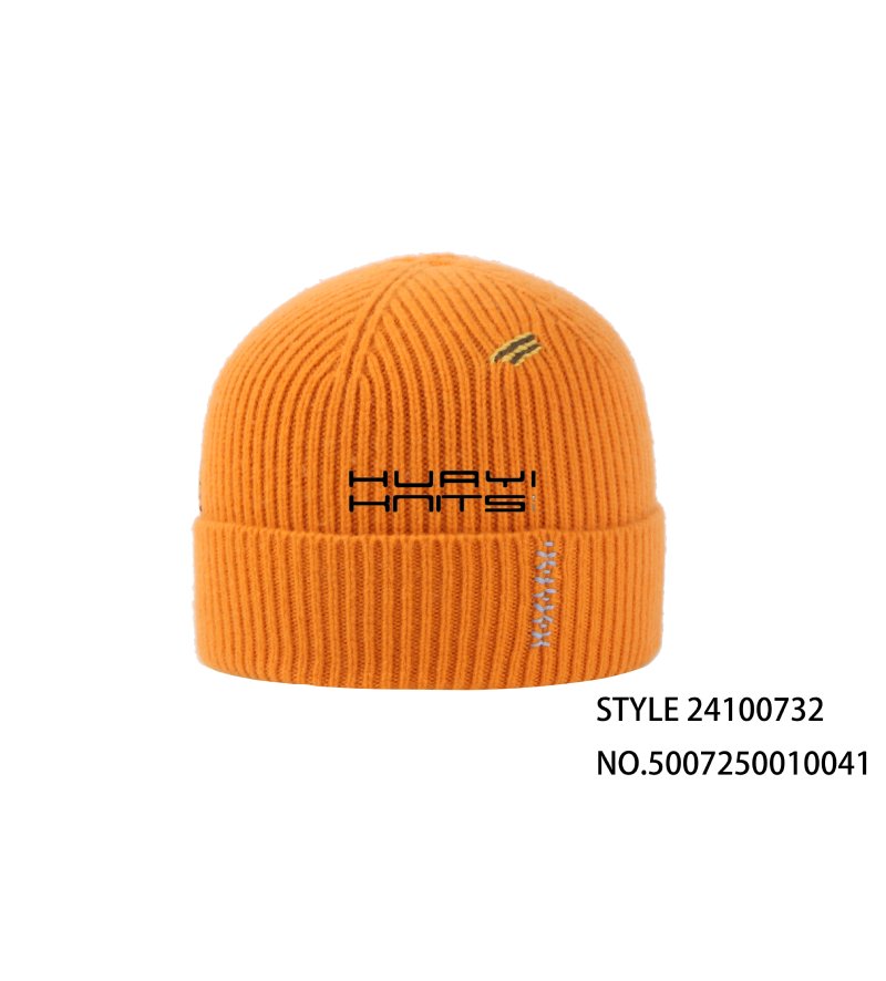 Orange Knitted Beanie Hat