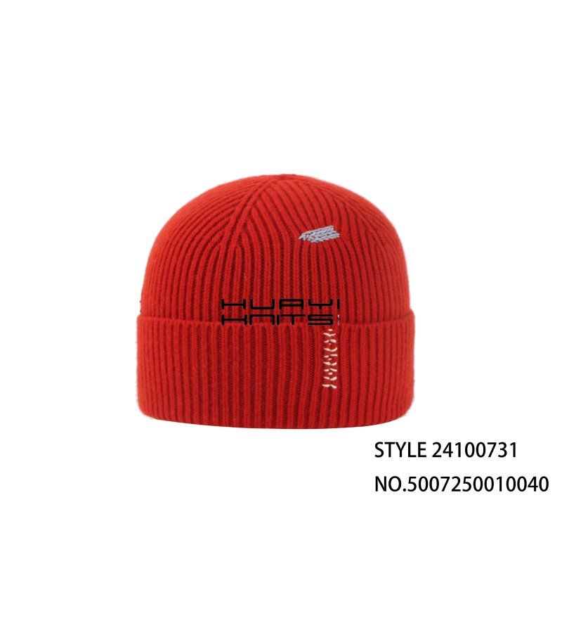 Red Knitted Beanie Hat