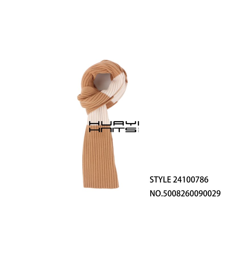 Custom Brown And Beige Horizontal Stripes Scarf