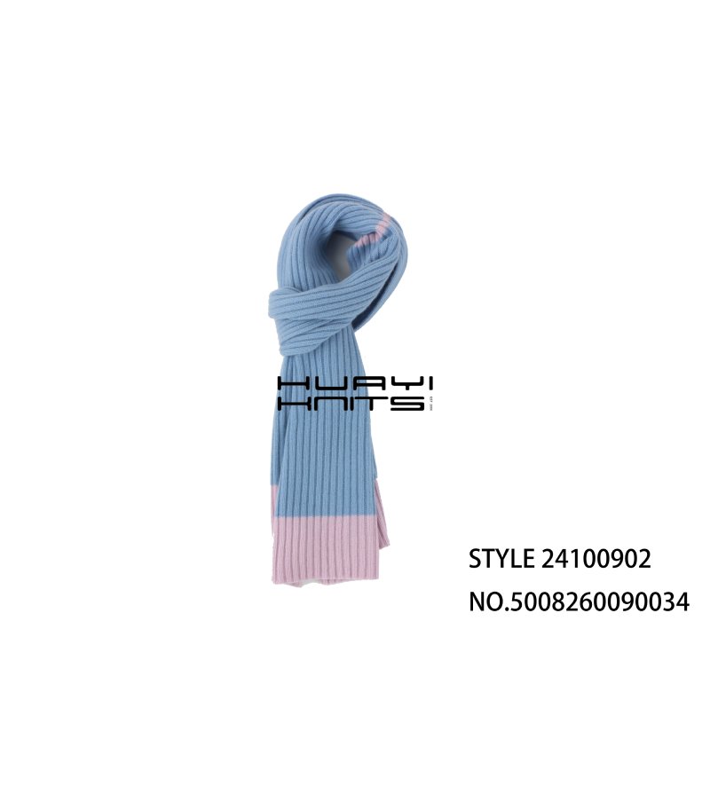 Gradient Pink-Blue Knitted Scarf