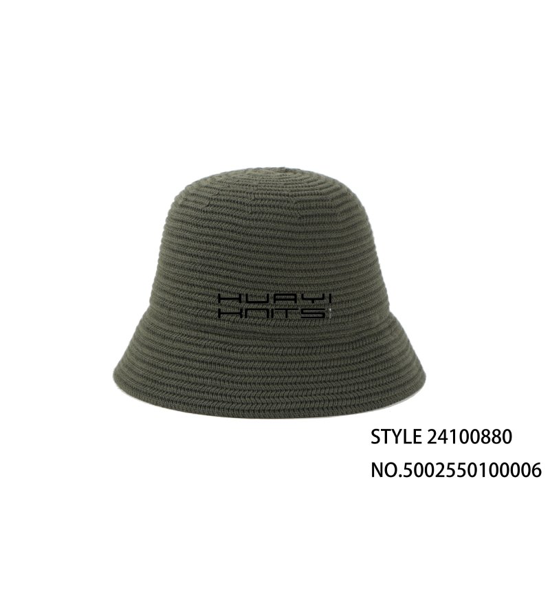 Custom Fashion Green Knitted Bucket Hat