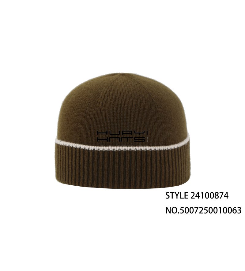 Custom Fashion Dark Brown Knitted Beanies