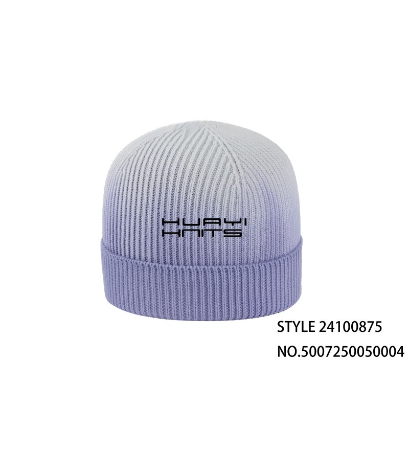 Custom Gradient Blue Knitted Beanie Hat