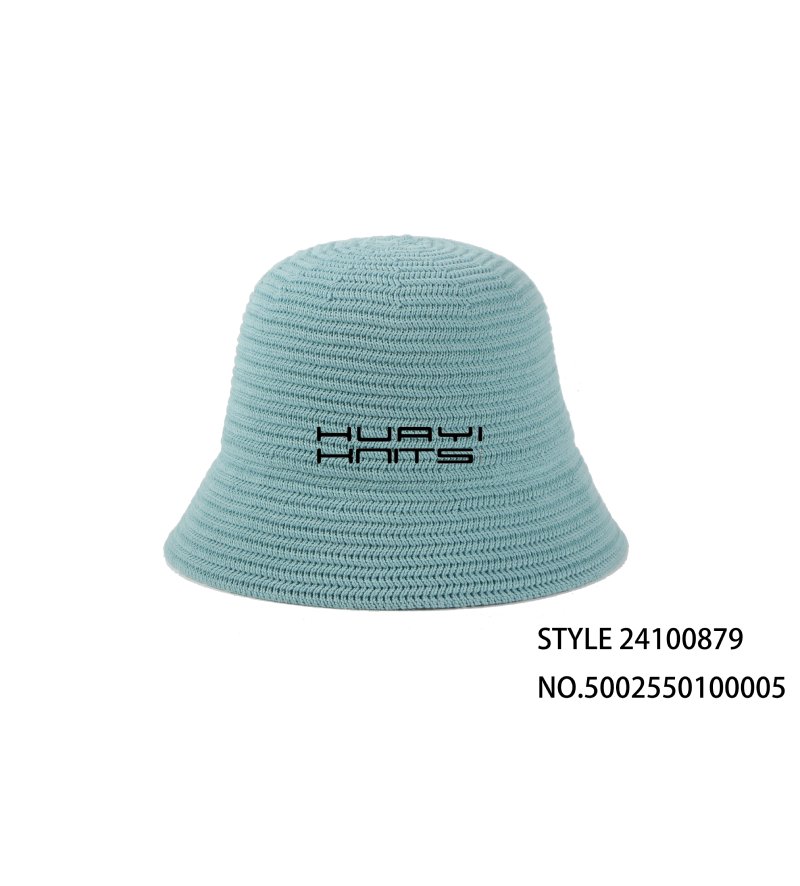 Custom Fashion Light Blue Knitted Bucket Hat