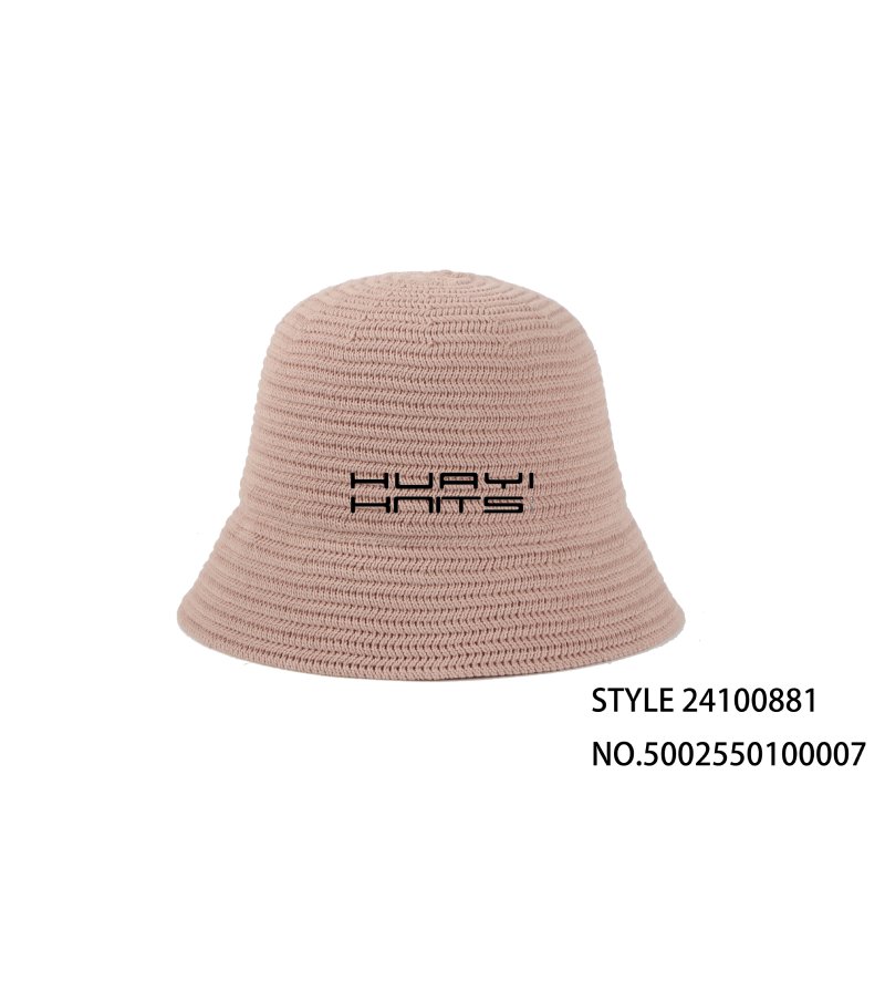 Custom Fashion Pink Knitted Bucket Hat