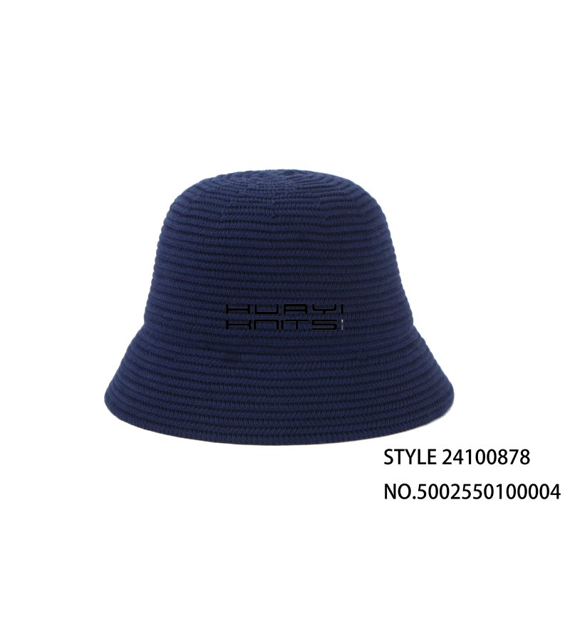 Custom Fashion Dark Blue Knitted Bucket Hat