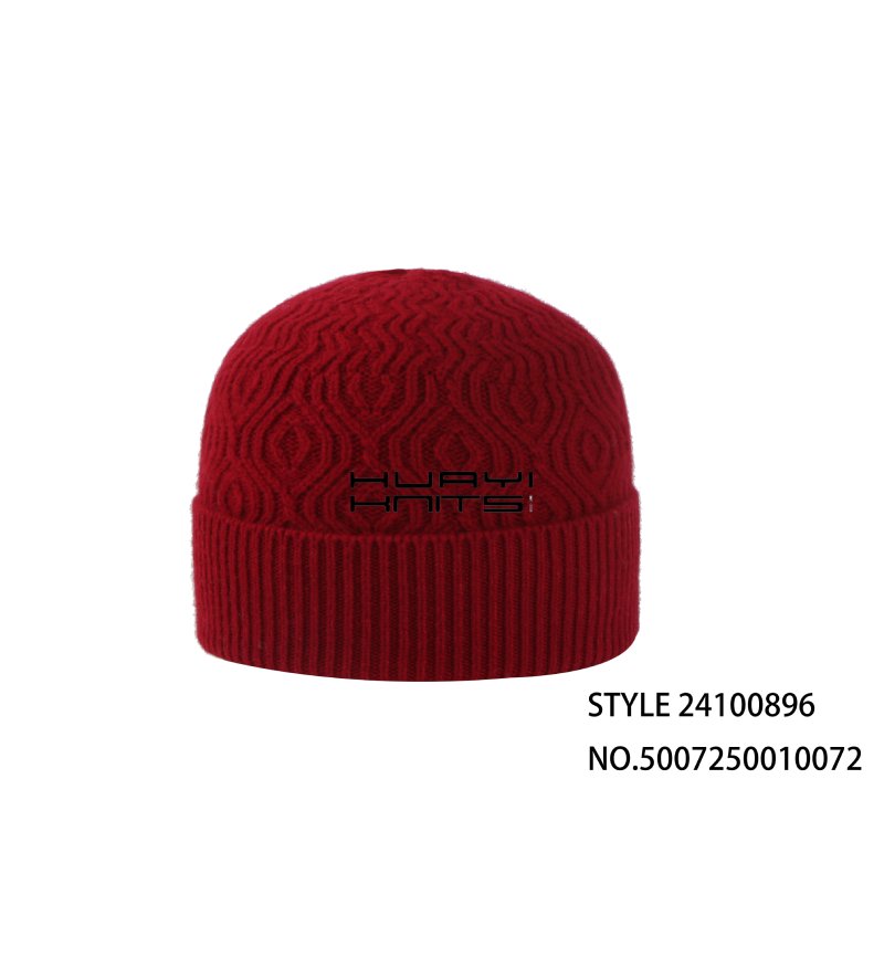 Custom Red Solid Color Wool Beanie Hat