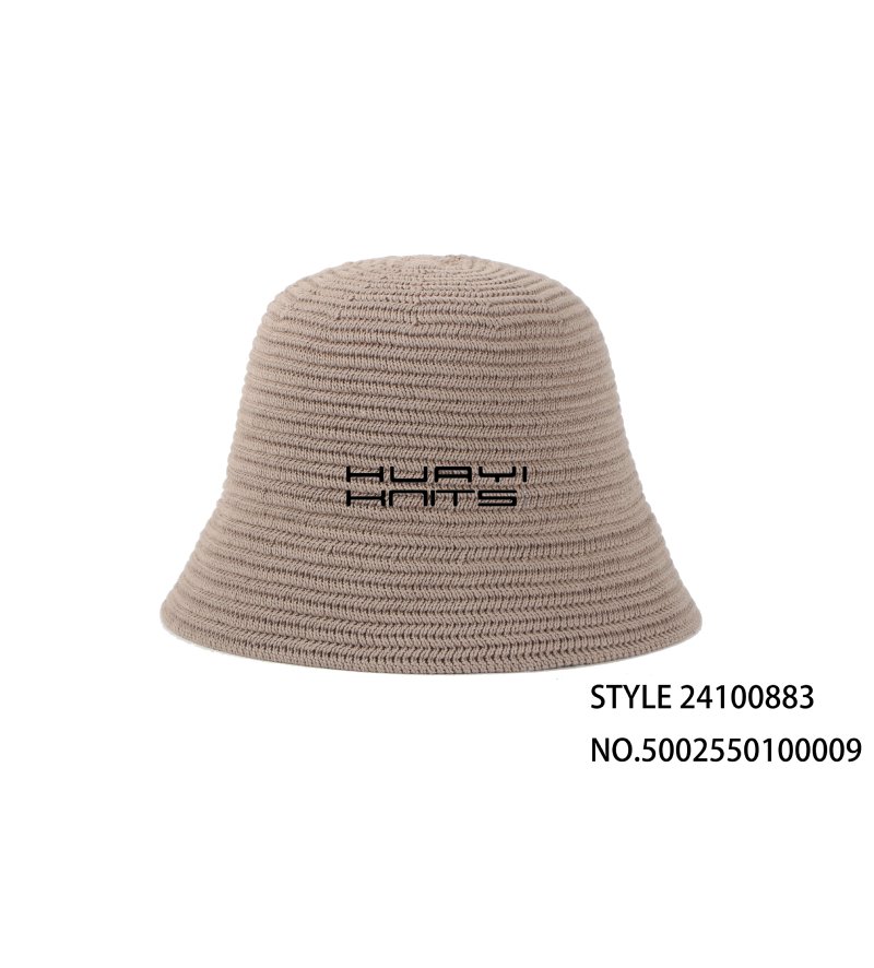 Custom Fashion Brown Knitted Bucket Hat