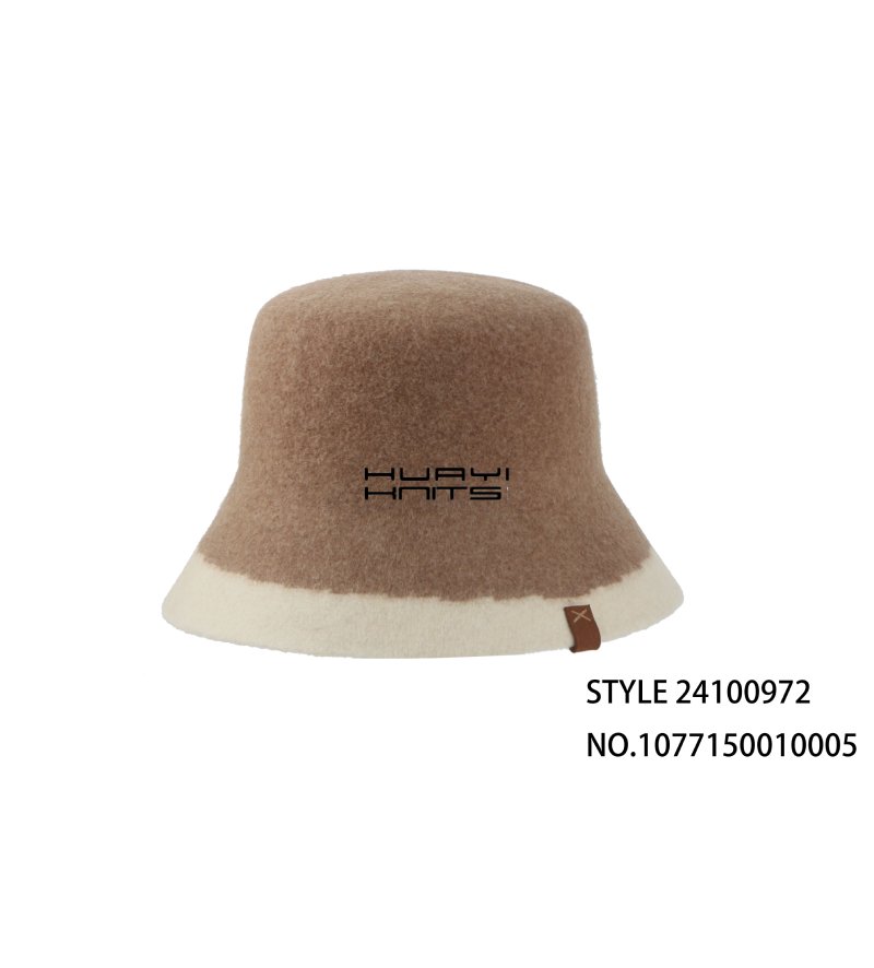 Csutom Brown Winter Knitted Bucket Hat