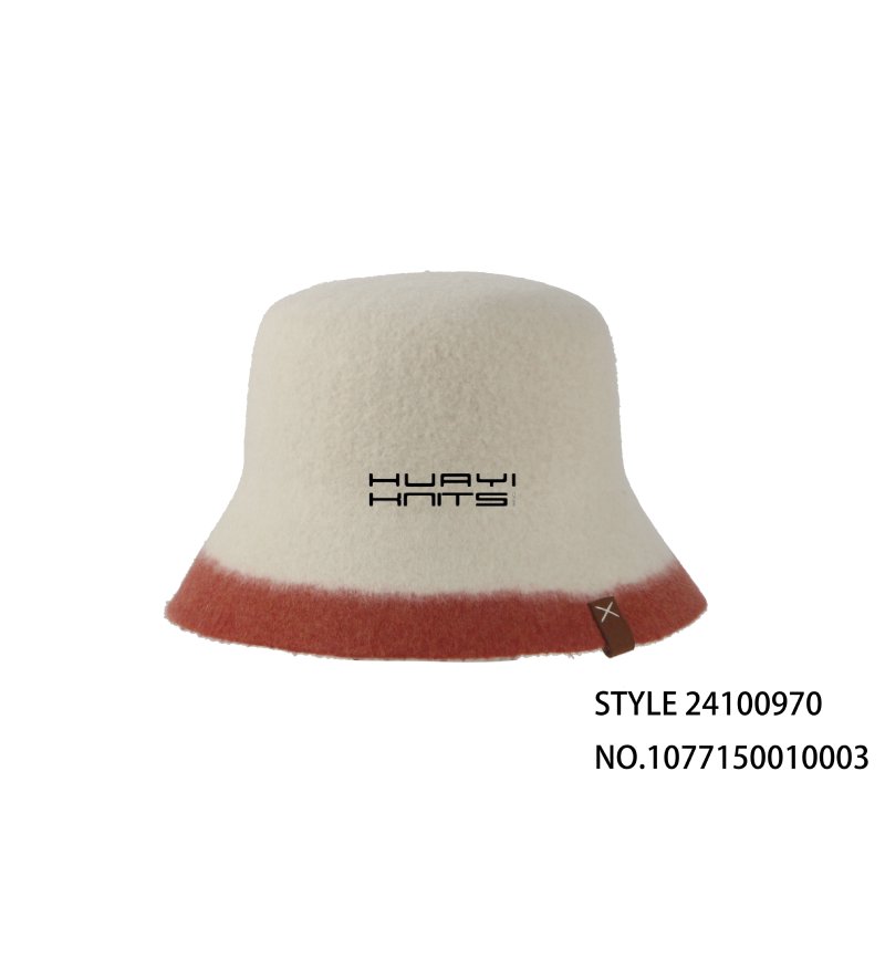 Custom Off-white Winter Knitted Bucket Hat