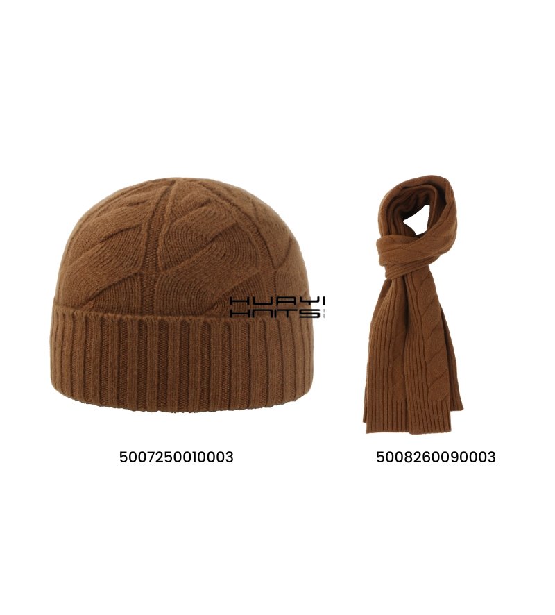 Custom Solid Color Wool Beanie Scarf Set